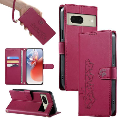 Cute Cats Magnetic Closure Vegan Leather Phone Case with Strap, For Google Pixel 11 Pro XL, For Google Pixel 11 / Pixel 11 Pro, For Google Pixel 10a, For Google Pixel 10 Pro XL / Pixel 9 Pro XL, For Google Pixel 10 / 10 Pro / 9 / 9 Pro                 ...