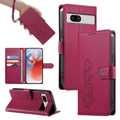 Cute Cats Magnetic Closure Vegan Leather Phone Case with Strap, For Google Pixel 11 Pro XL, For Google Pixel 11 / Pixel 11 Pro, For Google Pixel 10a, For Google Pixel 10 Pro XL / Pixel 9 Pro XL, For Google Pixel 10 / 10 Pro / 9 / 9 Pro                 ...