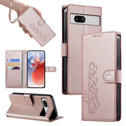 Cute Cats Magnetic Closure Vegan Leather Phone Case with Strap, For Google Pixel 11 Pro XL, For Google Pixel 11 / Pixel 11 Pro, For Google Pixel 10a, For Google Pixel 10 Pro XL / Pixel 9 Pro XL, For Google Pixel 10 / 10 Pro / 9 / 9 Pro                 ...