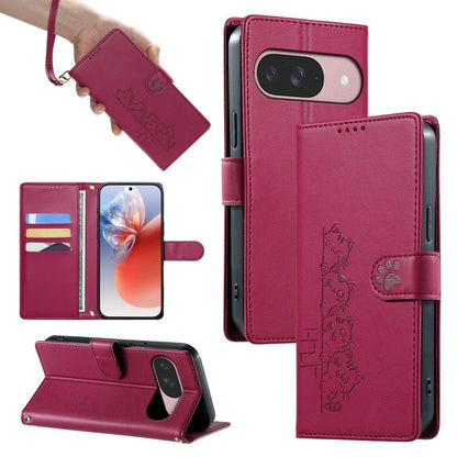 Cute Cats Magnetic Closure Vegan Leather Phone Case with Strap, For Google Pixel 11 Pro XL, For Google Pixel 11 / Pixel 11 Pro, For Google Pixel 10a, For Google Pixel 10 Pro XL / Pixel 9 Pro XL, For Google Pixel 10 / 10 Pro / 9 / 9 Pro                 ...