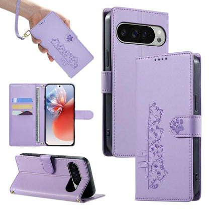 Cute Cats Magnetic Closure Vegan Leather Phone Case with Strap, For Google Pixel 11 Pro XL, For Google Pixel 11 / Pixel 11 Pro, For Google Pixel 10a, For Google Pixel 10 Pro XL / Pixel 9 Pro XL, For Google Pixel 10 / 10 Pro / 9 / 9 Pro                 ...