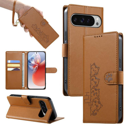 Cute Cats Magnetic Closure Vegan Leather Phone Case with Strap, For Google Pixel 11 Pro XL, For Google Pixel 11 / Pixel 11 Pro, For Google Pixel 10a, For Google Pixel 10 Pro XL / Pixel 9 Pro XL, For Google Pixel 10 / 10 Pro / 9 / 9 Pro                 ...