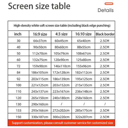Simple Folding High Density Polyester Projector Film Curtain