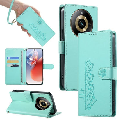 Cute Cats Magnetic Closure Vegan Leather Phone Case with Strap, For Realme 12 5G / 12x 5G / C65 5G, For Realme GT 6 Global, For Realme 12+ / Narzo 70 5G, For Realme C67 4G / 12 Lite 4G, For Realme 12 Pro 5G / 12 Pro+ 5G, For Realme 11 4G, For Realme 11...
