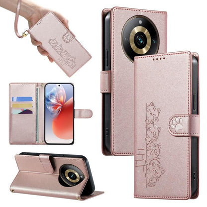 Cute Cats Magnetic Closure Vegan Leather Phone Case with Strap, For Realme 12 5G / 12x 5G / C65 5G, For Realme GT 6 Global, For Realme 12+ / Narzo 70 5G, For Realme C67 4G / 12 Lite 4G, For Realme 12 Pro 5G / 12 Pro+ 5G, For Realme 11 4G, For Realme 11...