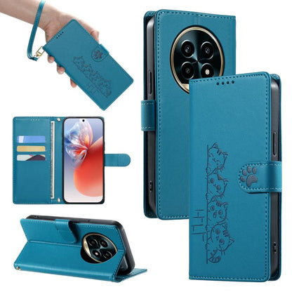 Cute Cats Magnetic Closure Vegan Leather Phone Case with Strap, For Realme 16T 5G, For Realme C100 4G, For Realme C85 5G / 15x 5G / C83 5G, For Realme 16 5G, For Realme 16 Pro+ 5G, For Realme 16 Pro 5G, For Realme C85 Pro 4G, For Realme 15T 5G         ...
