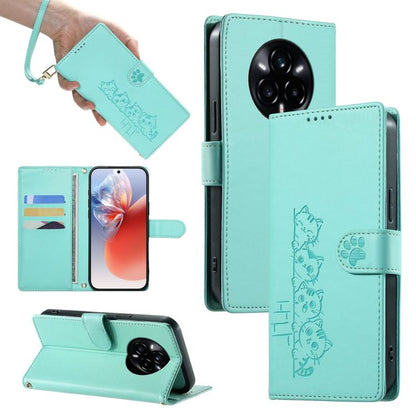 Cute Cats Magnetic Closure Vegan Leather Phone Case with Strap, For Realme 16T 5G, For Realme C100 4G, For Realme C85 5G / 15x 5G / C83 5G, For Realme 16 5G, For Realme 16 Pro+ 5G, For Realme 16 Pro 5G, For Realme C85 Pro 4G, For Realme 15T 5G         ...