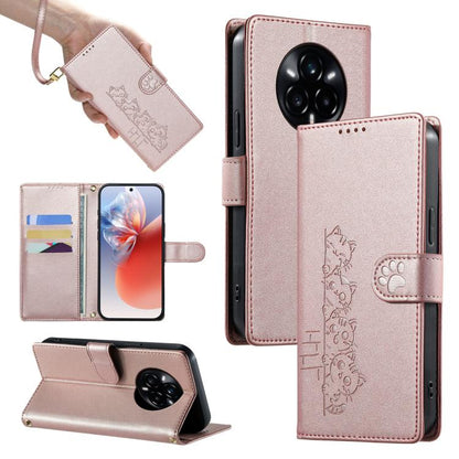 Cute Cats Magnetic Closure Vegan Leather Phone Case with Strap, For Realme 16T 5G, For Realme C100 4G, For Realme C85 5G / 15x 5G / C83 5G, For Realme 16 5G, For Realme 16 Pro+ 5G, For Realme 16 Pro 5G, For Realme C85 Pro 4G, For Realme 15T 5G         ...
