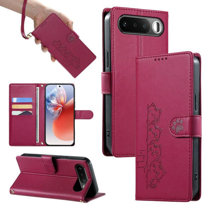 Cute Cats Magnetic Closure Vegan Leather Phone Case with Strap, For Realme 16T 5G, For Realme C100 4G, For Realme C85 5G / 15x 5G / C83 5G, For Realme 16 5G, For Realme 16 Pro+ 5G, For Realme 16 Pro 5G, For Realme C85 Pro 4G, For Realme 15T 5G         ...