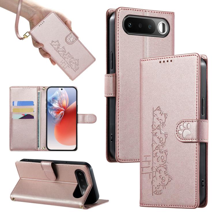 Cute Cats Magnetic Closure Vegan Leather Phone Case with Strap, For Realme 16T 5G, For Realme C100 4G, For Realme C85 5G / 15x 5G / C83 5G, For Realme 16 5G, For Realme 16 Pro+ 5G, For Realme 16 Pro 5G, For Realme C85 Pro 4G, For Realme 15T 5G         ...
