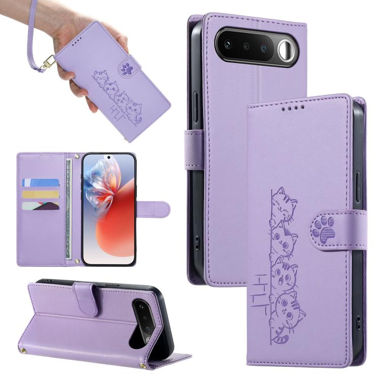 Cute Cats Magnetic Closure Vegan Leather Phone Case with Strap, For Realme 16T 5G, For Realme C100 4G, For Realme C85 5G / 15x 5G / C83 5G, For Realme 16 5G, For Realme 16 Pro+ 5G, For Realme 16 Pro 5G, For Realme C85 Pro 4G, For Realme 15T 5G         ...