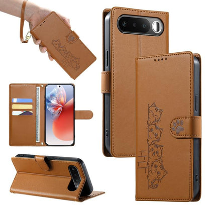 Cute Cats Magnetic Closure Vegan Leather Phone Case with Strap, For Realme 16T 5G, For Realme C100 4G, For Realme C85 5G / 15x 5G / C83 5G, For Realme 16 5G, For Realme 16 Pro+ 5G, For Realme 16 Pro 5G, For Realme C85 Pro 4G, For Realme 15T 5G         ...