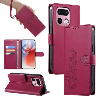 Cute Cats Magnetic Closure Vegan Leather Phone Case with Strap, For Realme 16T 5G, For Realme C100 4G, For Realme C85 5G / 15x 5G / C83 5G, For Realme 16 5G, For Realme 16 Pro+ 5G, For Realme 16 Pro 5G, For Realme C85 Pro 4G, For Realme 15T 5G         ...