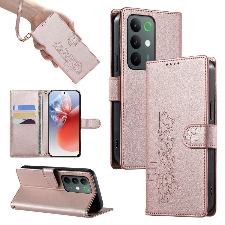 Cute Cats Magnetic Closure Vegan Leather Phone Case with Strap, For Realme 16T 5G, For Realme C100 4G, For Realme C85 5G / 15x 5G / C83 5G, For Realme 16 5G, For Realme 16 Pro+ 5G, For Realme 16 Pro 5G, For Realme C85 Pro 4G, For Realme 15T 5G         ...