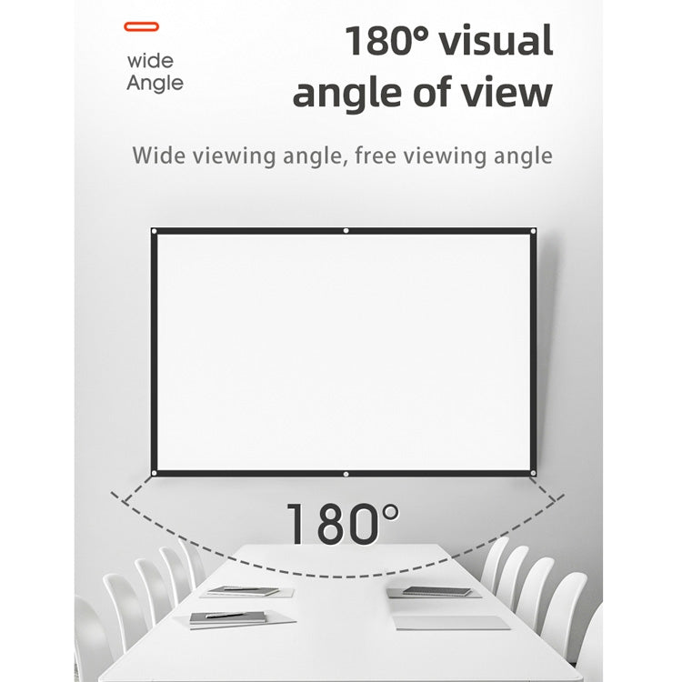 Simple Folding High Density Polyester Projector Film Curtain, Size:60 inch (16:9) Projection Area: 132x75cm