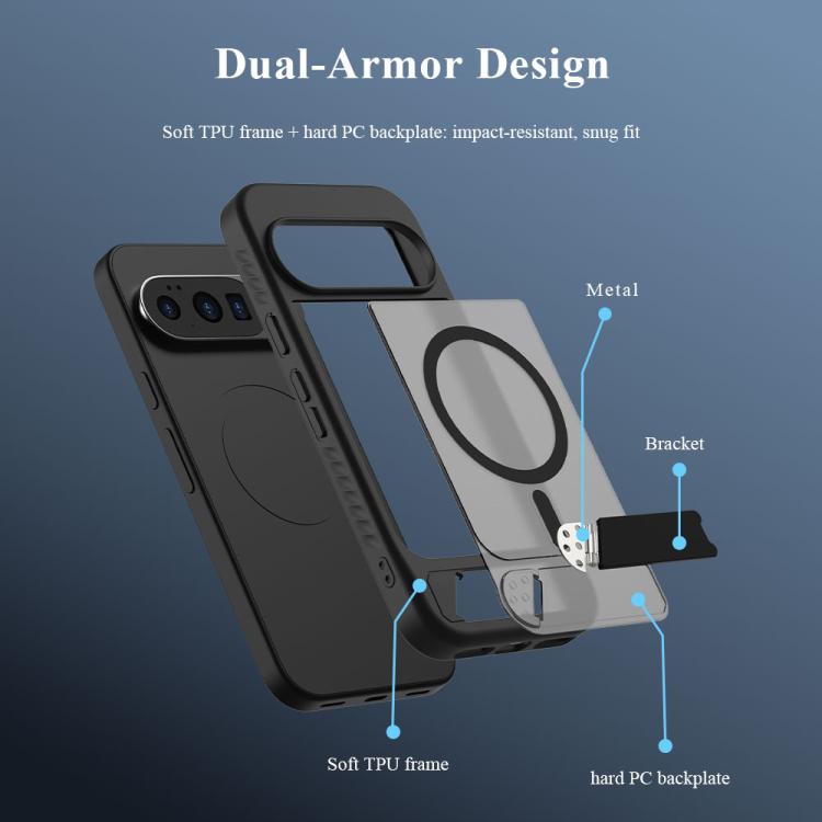 LeReach Le-Chic Series Integrated Hidden Kickstand Magnetic Phone Case, For Google Pixel 9 Pro XL / 10 Pro XL, For Google Pixel 9 / 9 Pro / 10