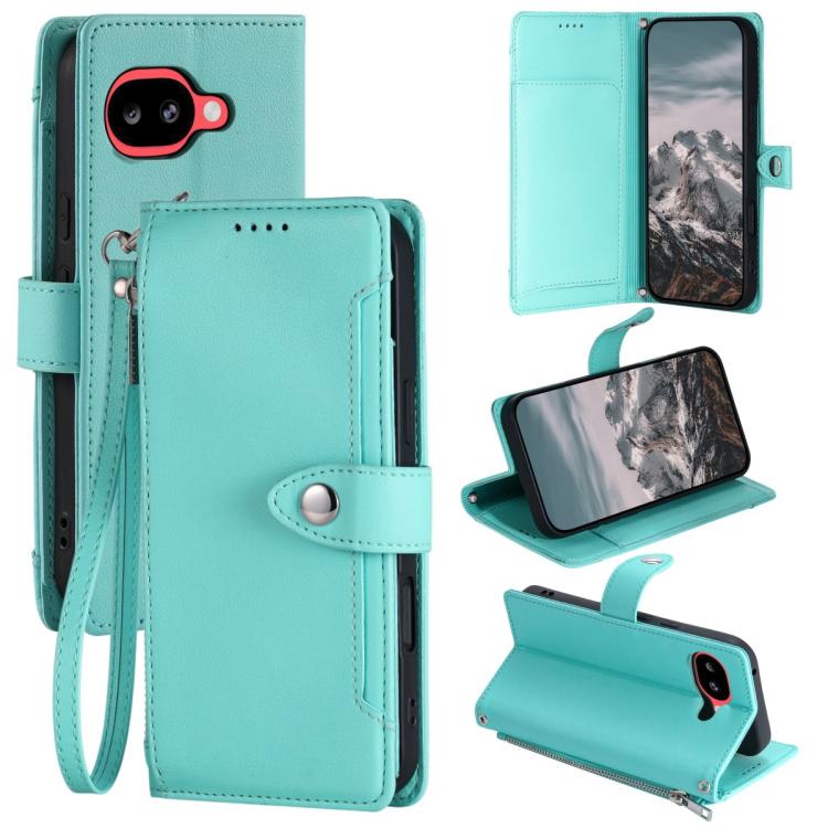 Litchi Texture Zipper Wallet Buckle Vegan Leather Phone Case with Wrist Strap, For Google Pixel 11 Pro XL, For Google Pixel 11 Pro, For Google Pixel 10a, For Google Pixel 10 Pro XL / 9 Pro XL, For Google Pixel 10 / 10 Pro / 9, For Google Pixel 9a