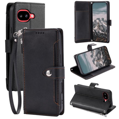 Litchi Texture Zipper Wallet Buckle Vegan Leather Phone Case with Wrist Strap, For Google Pixel 11 Pro XL, For Google Pixel 11 Pro, For Google Pixel 10a, For Google Pixel 10 Pro XL / 9 Pro XL, For Google Pixel 10 / 10 Pro / 9, For Google Pixel 9a