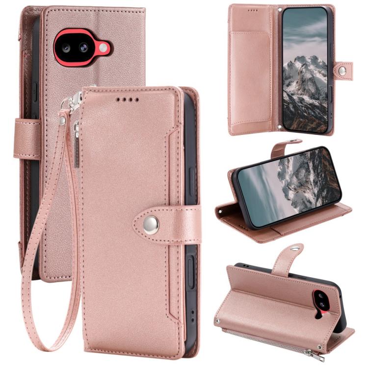 Litchi Texture Zipper Wallet Buckle Vegan Leather Phone Case with Wrist Strap, For Google Pixel 11 Pro XL, For Google Pixel 11 Pro, For Google Pixel 10a, For Google Pixel 10 Pro XL / 9 Pro XL, For Google Pixel 10 / 10 Pro / 9, For Google Pixel 9a