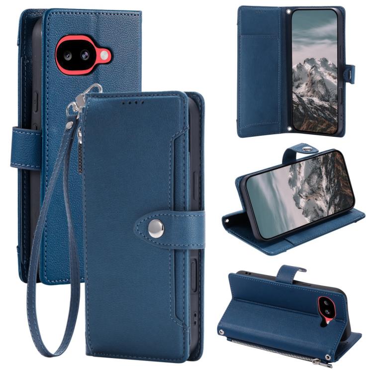 Litchi Texture Zipper Wallet Buckle Vegan Leather Phone Case with Wrist Strap, For Google Pixel 11 Pro XL, For Google Pixel 11 Pro, For Google Pixel 10a, For Google Pixel 10 Pro XL / 9 Pro XL, For Google Pixel 10 / 10 Pro / 9, For Google Pixel 9a