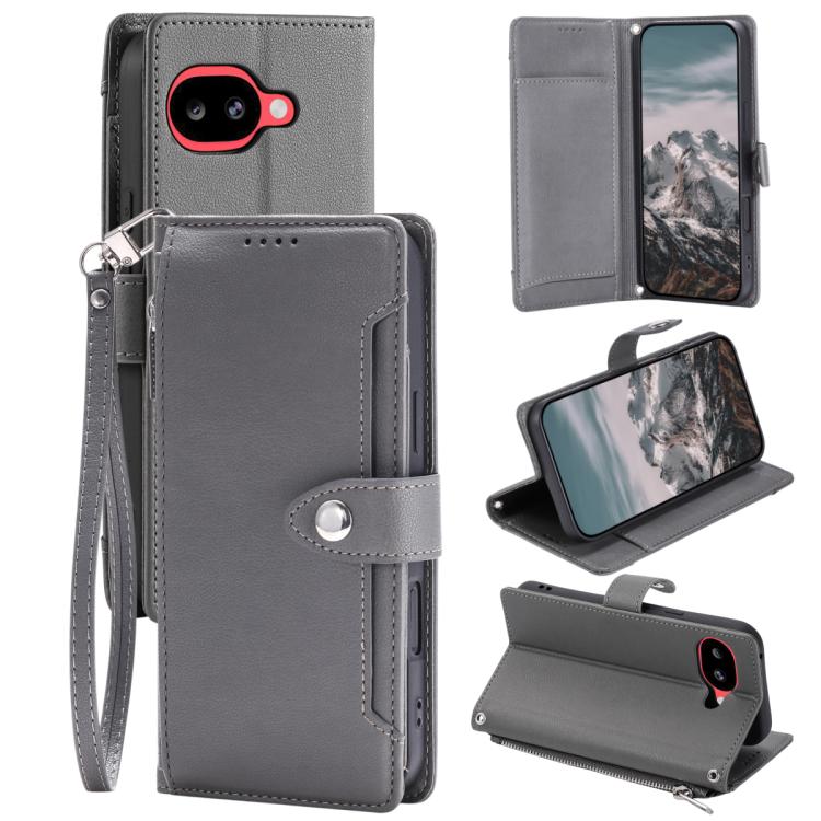 Litchi Texture Zipper Wallet Buckle Vegan Leather Phone Case with Wrist Strap, For Google Pixel 11 Pro XL, For Google Pixel 11 Pro, For Google Pixel 10a, For Google Pixel 10 Pro XL / 9 Pro XL, For Google Pixel 10 / 10 Pro / 9, For Google Pixel 9a