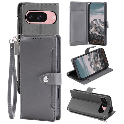 Litchi Texture Zipper Wallet Buckle Vegan Leather Phone Case with Wrist Strap, For Google Pixel 11 Pro XL, For Google Pixel 11 Pro, For Google Pixel 10a, For Google Pixel 10 Pro XL / 9 Pro XL, For Google Pixel 10 / 10 Pro / 9, For Google Pixel 9a