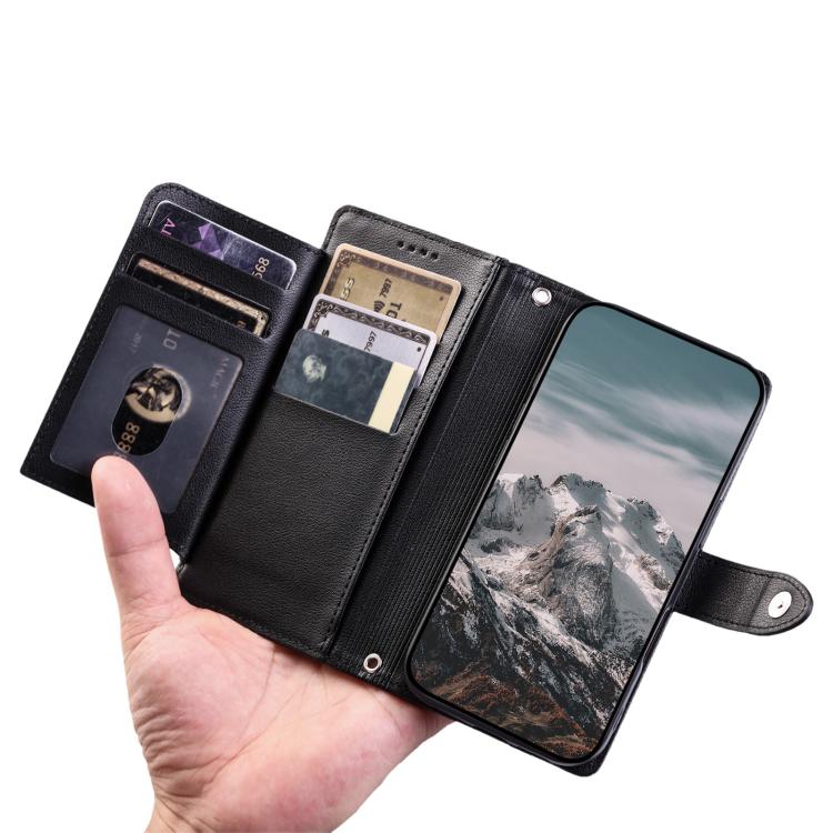 Litchi Texture Zipper Wallet Buckle Vegan Leather Phone Case with Wrist Strap, For Google Pixel 11 Pro XL, For Google Pixel 11 Pro, For Google Pixel 10a, For Google Pixel 10 Pro XL / 9 Pro XL, For Google Pixel 10 / 10 Pro / 9, For Google Pixel 9a