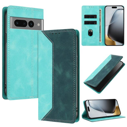 Skin Feel Two-tone RFID Blocking Vegan Leather Phone Case, For Google Pixel 7 Pro, For Google Pixel 7