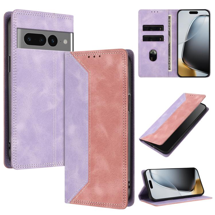 Skin Feel Two-tone RFID Blocking Vegan Leather Phone Case, For Google Pixel 7 Pro, For Google Pixel 7