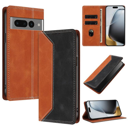 Skin Feel Two-tone RFID Blocking Vegan Leather Phone Case, For Google Pixel 7 Pro, For Google Pixel 7