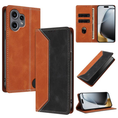 Skin Feel Two-tone RFID Blocking Vegan Leather Phone Case, For Nothing Phone 4a Pro, For Nothing Phone 4a, For Nothing Phone 3a Lite, For Nothing Phone 3, For Nothing Phone 3a, For Nothing CMF Phone 2 Pro, For Nothing Phone 3a Pro