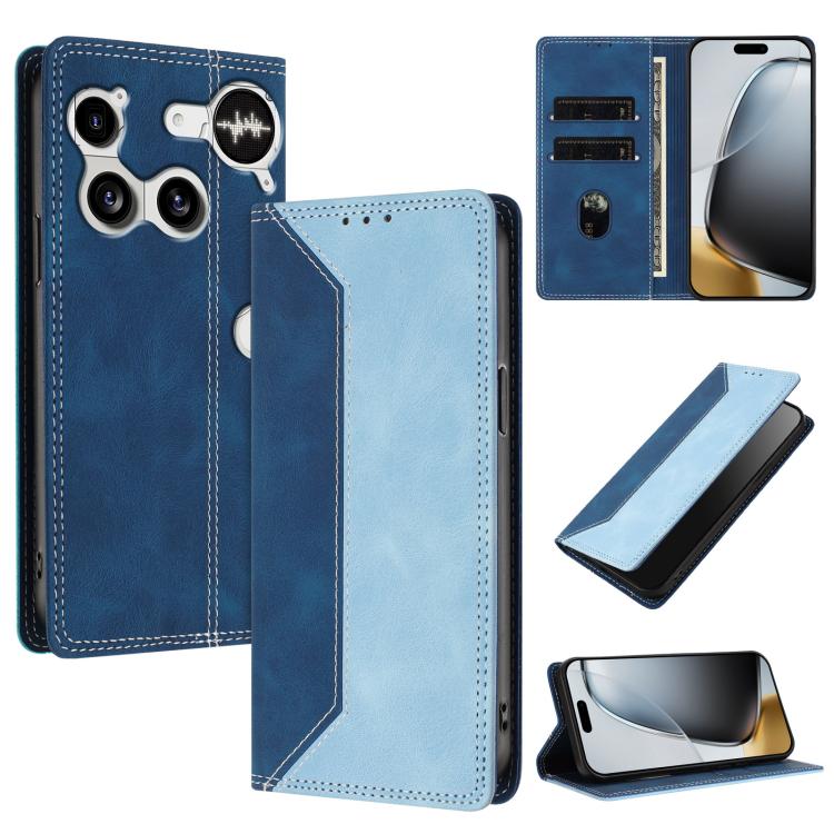 Skin Feel Two-tone RFID Blocking Vegan Leather Phone Case, For Nothing Phone 4a Pro, For Nothing Phone 4a, For Nothing Phone 3a Lite, For Nothing Phone 3, For Nothing Phone 3a, For Nothing CMF Phone 2 Pro, For Nothing Phone 3a Pro
