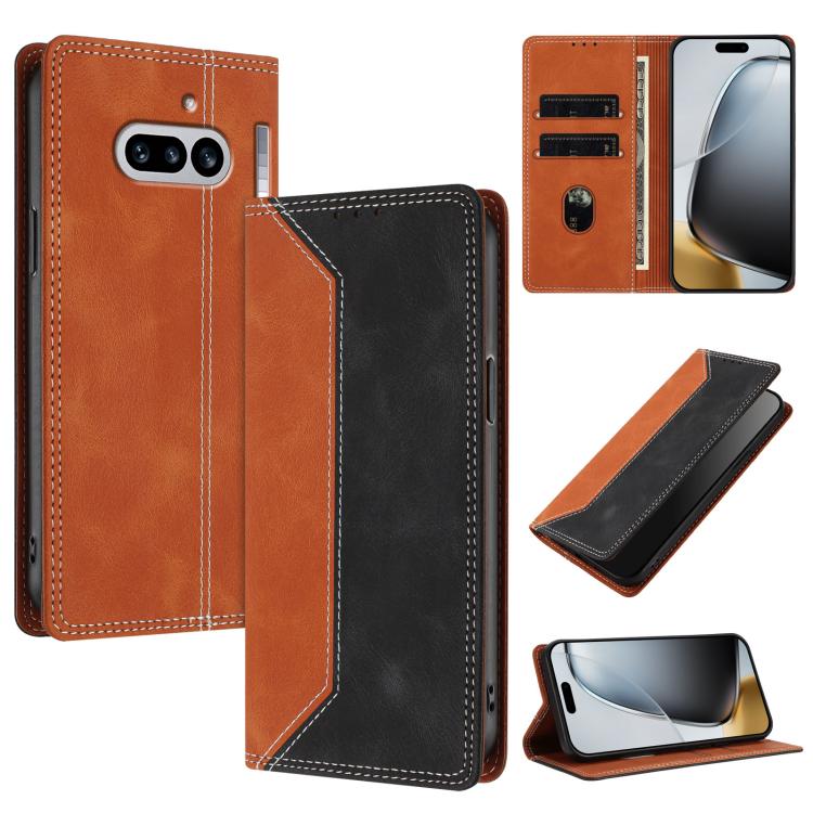 Skin Feel Two-tone RFID Blocking Vegan Leather Phone Case, For Nothing Phone 4a Pro, For Nothing Phone 4a, For Nothing Phone 3a Lite, For Nothing Phone 3, For Nothing Phone 3a, For Nothing CMF Phone 2 Pro, For Nothing Phone 3a Pro