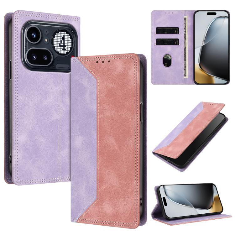 Skin Feel Two-tone RFID Blocking Vegan Leather Phone Case, For Nothing Phone 4a Pro, For Nothing Phone 4a, For Nothing Phone 3a Lite, For Nothing Phone 3, For Nothing Phone 3a, For Nothing CMF Phone 2 Pro, For Nothing Phone 3a Pro