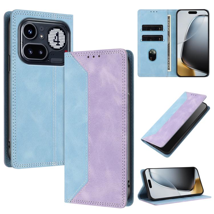 Skin Feel Two-tone RFID Blocking Vegan Leather Phone Case, For Nothing Phone 4a Pro, For Nothing Phone 4a, For Nothing Phone 3a Lite, For Nothing Phone 3, For Nothing Phone 3a, For Nothing CMF Phone 2 Pro, For Nothing Phone 3a Pro