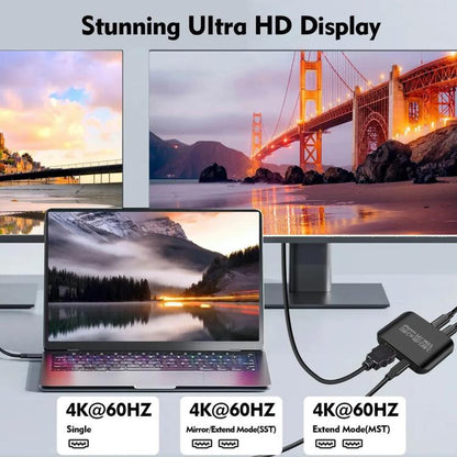 NK-E70 Type-C to HDTV, Type-C 4K 60Hz PD Power Port HD Video Splitter, Support MST and SST, Type-C to HDTV, Type-C