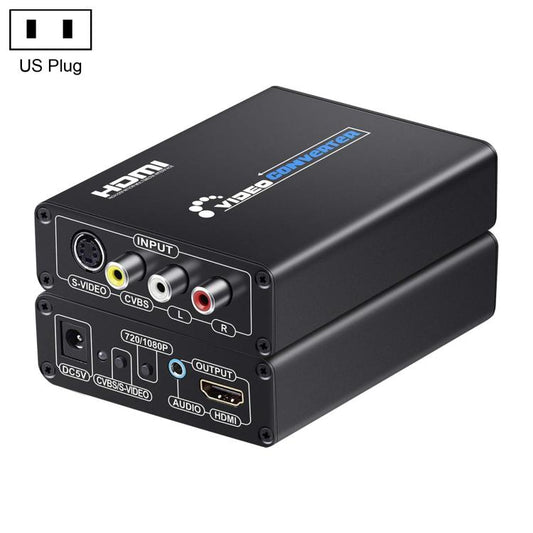 NK-H28 AV, S-VIDEO to HDMI, 3.5mm Audio Jack 1080P HD Video Converter, EU Plug, US Plug, UK Plug, AU Plug
