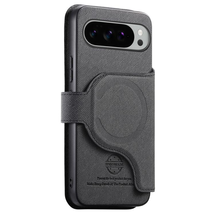 Twill Fabric MagSafe RFID Anti-theft Zipper Wallet Leather Phone Case, For Google Pixel 11 Pro XL, For Google Pixel 10a
