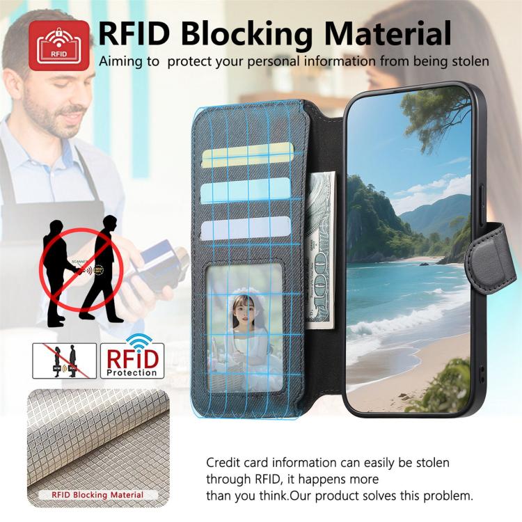Twill Fabric MagSafe RFID Anti-theft Zipper Wallet Leather Phone Case, For Google Pixel 11 Pro XL, For Google Pixel 10a