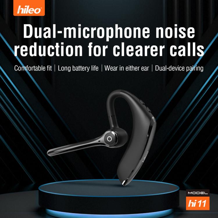 Hileo Hi11 Wireless Single Ear Hook Handsfree Call Noise Reduction In-ear Earphone