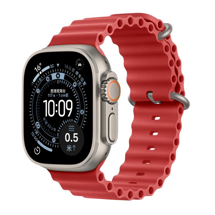 Ocean Solid Color Fluoroelastomer Watch Band, For Apple Watch 46mm / 49mm / 45mm / 44mm, For Apple Watch 42mm / 41mm / 40mm / 38mm