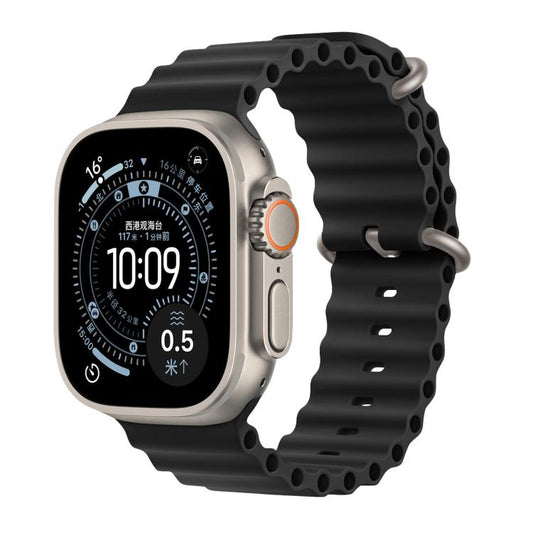 Ocean Solid Color Fluoroelastomer Watch Band, For Apple Watch 46mm / 49mm / 45mm / 44mm, For Apple Watch 42mm / 41mm / 40mm / 38mm