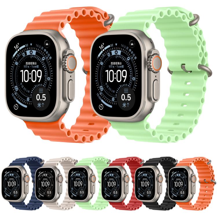 Ocean Solid Color Fluoroelastomer Watch Band, For Apple Watch 46mm / 49mm / 45mm / 44mm, For Apple Watch 42mm / 41mm / 40mm / 38mm