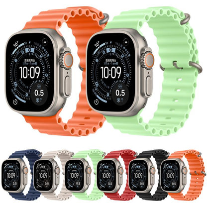 Ocean Solid Color Fluoroelastomer Watch Band, For Apple Watch 46mm / 49mm / 45mm / 44mm, For Apple Watch 42mm / 41mm / 40mm / 38mm