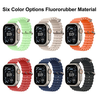 Ocean Solid Color Fluoroelastomer Watch Band, For Apple Watch 46mm / 49mm / 45mm / 44mm, For Apple Watch 42mm / 41mm / 40mm / 38mm