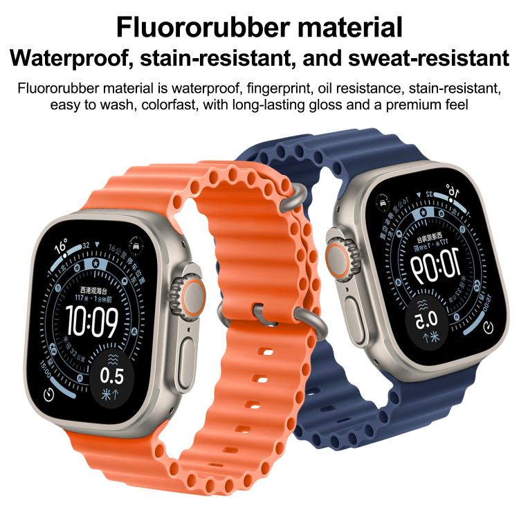 Ocean Solid Color Fluoroelastomer Watch Band, For Apple Watch 46mm / 49mm / 45mm / 44mm, For Apple Watch 42mm / 41mm / 40mm / 38mm