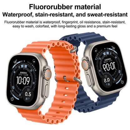 Ocean Solid Color Fluoroelastomer Watch Band, For Apple Watch 46mm / 49mm / 45mm / 44mm, For Apple Watch 42mm / 41mm / 40mm / 38mm