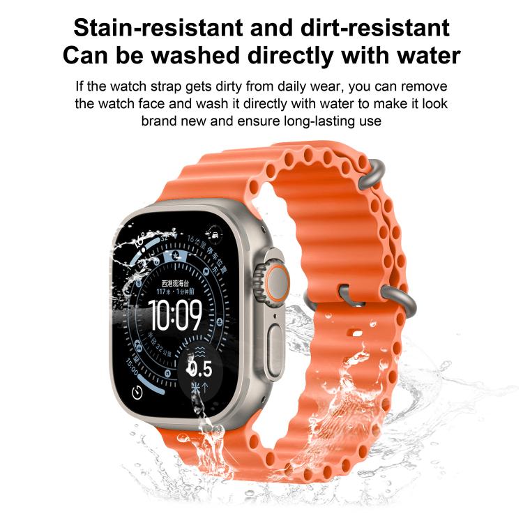Ocean Solid Color Fluoroelastomer Watch Band, For Apple Watch 46mm / 49mm / 45mm / 44mm, For Apple Watch 42mm / 41mm / 40mm / 38mm