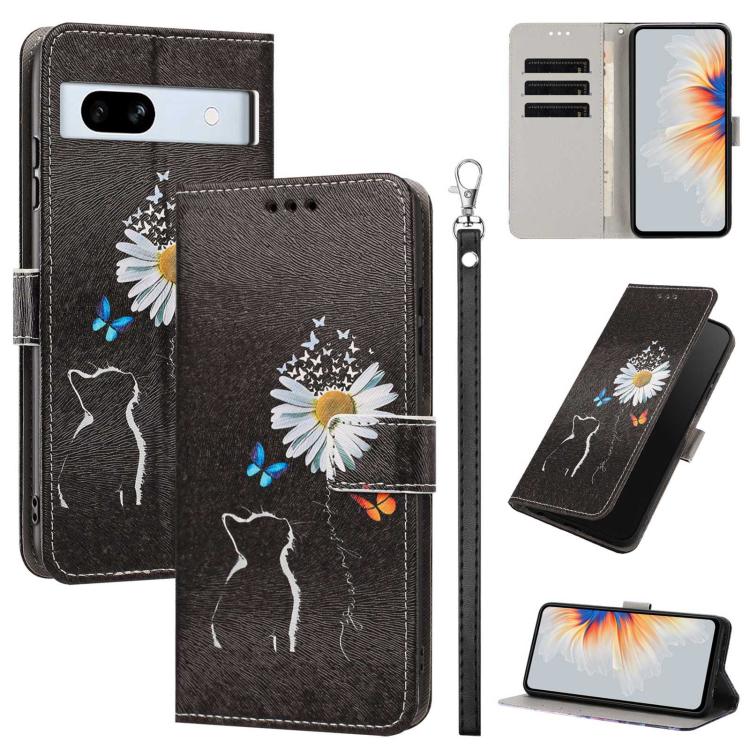 Painted Pattern Vegan Leather Phone Case with Strap, For Google Pixel 11 Pro XL, For Google Pixel 11 Pro / 11, For Google Pixel 10a, For Google Pixel 10 Pro XL, For Google Pixel 10, For Google Pixel 9a, For Google Pixel 8a, For Google Pixel 8 Pro      ...
