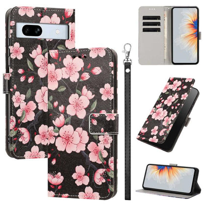 Painted Pattern Vegan Leather Phone Case with Strap, For Google Pixel 11 Pro XL, For Google Pixel 11 Pro / 11, For Google Pixel 10a, For Google Pixel 10 Pro XL, For Google Pixel 10, For Google Pixel 9a, For Google Pixel 8a, For Google Pixel 8 Pro      ...